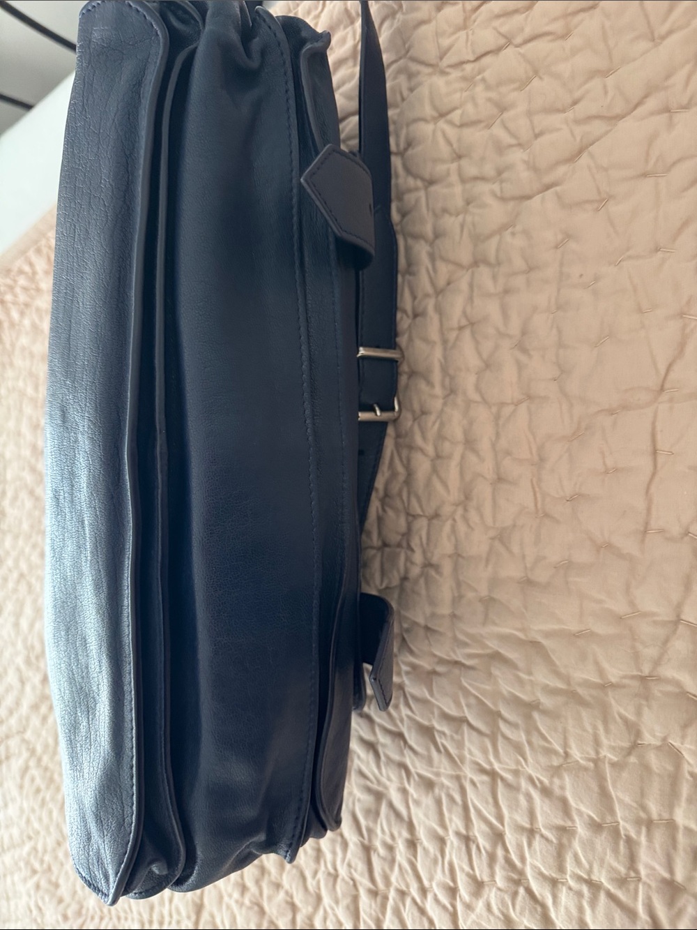 Proenza Schouler PS1 Medium Navy Leather Satchel Bag - Picture 3 of 6